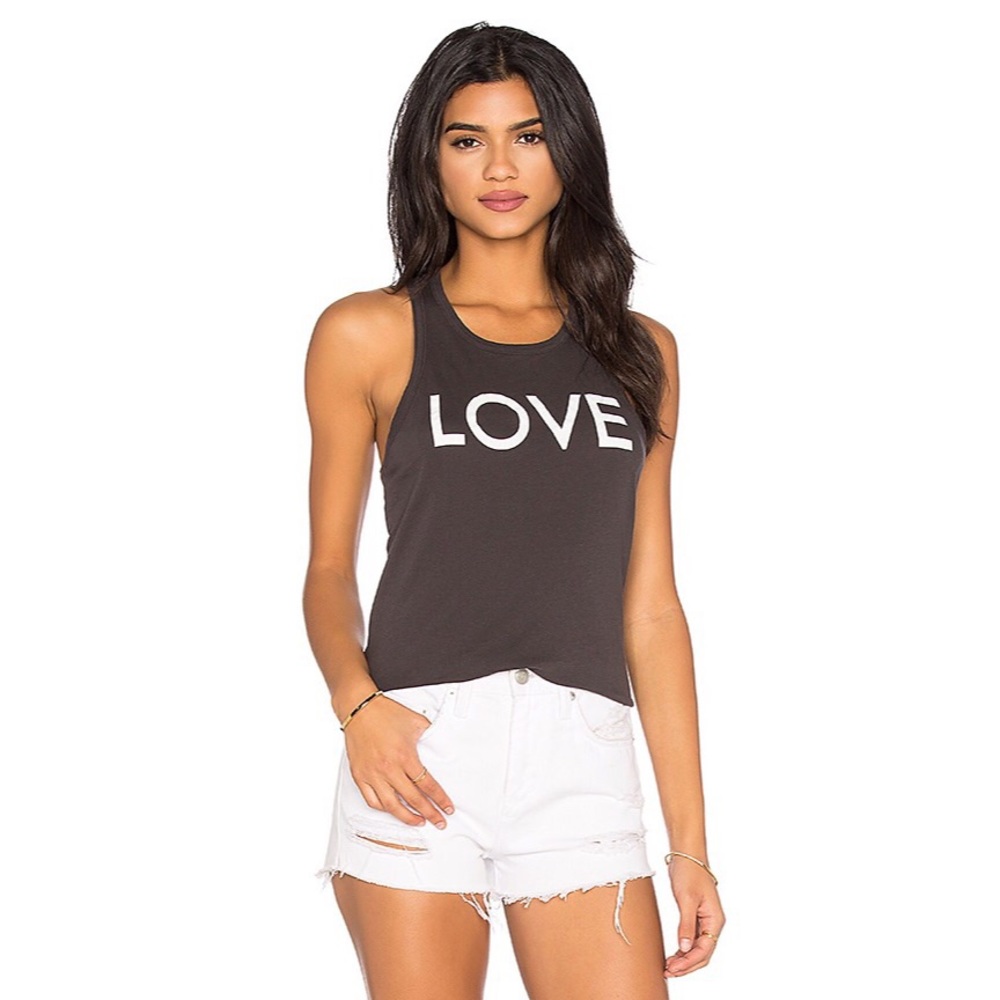 Chaser Love Racerback Tank Vintage Black Graphic